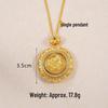 Ancient Gold Sand Eight-Treasure Compass Blessing Necklace - Chinese Retro Copper Alloy Jewelry