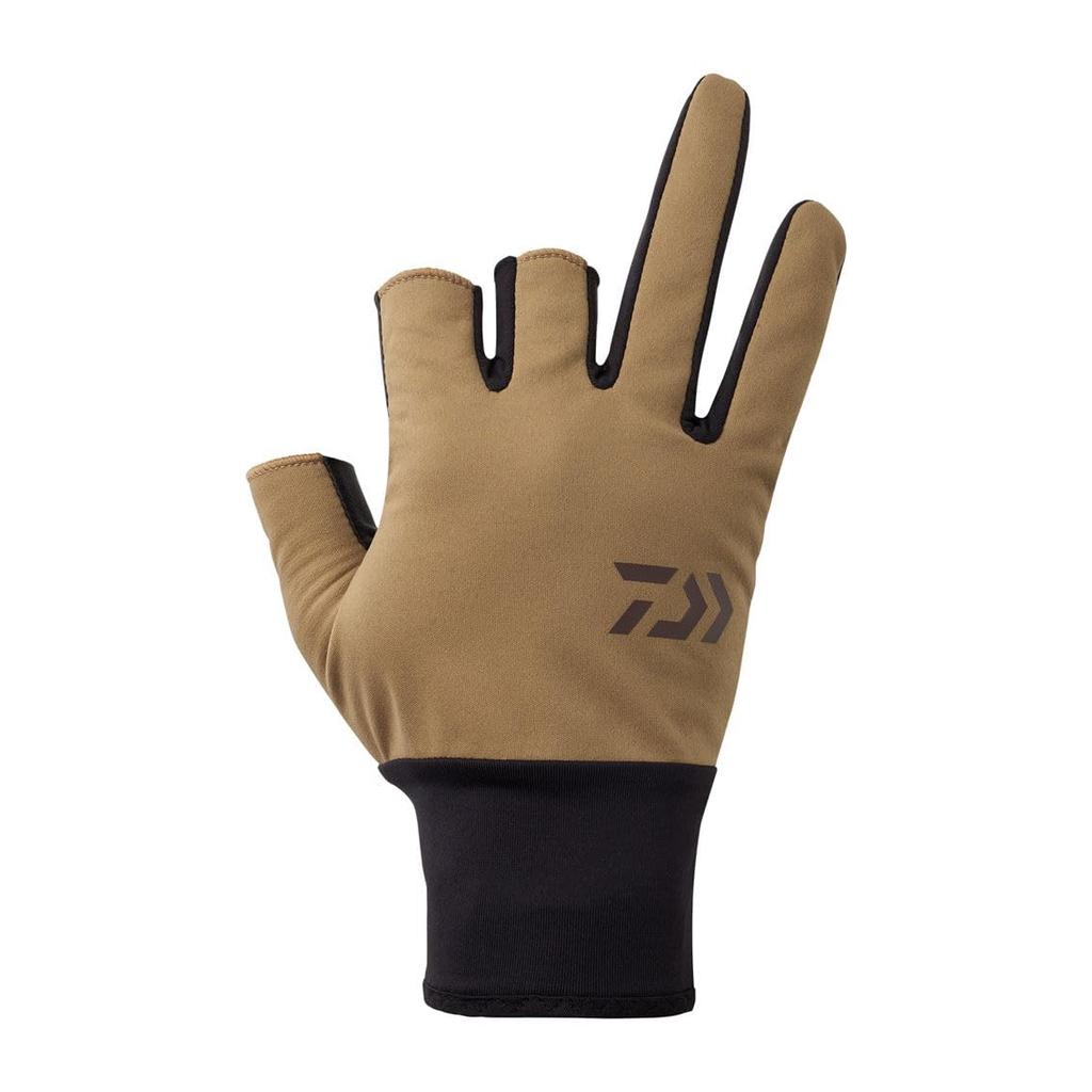 DAIWA Windproof Beltless Gloves, 3-Piece Cut, DG-8025W, Mocha, Medium