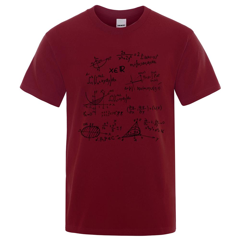 Mathematische Formel Mode T-Shirts Herren Atmungsaktive Schweiß T-Shirts Sommer Übergroße Kleidung Locker 100% Baumwolle Locker Herrenhemd