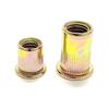 M10x1.0 Flat Head Fine Thread Ribbed Rivet Nut with Pull Cap