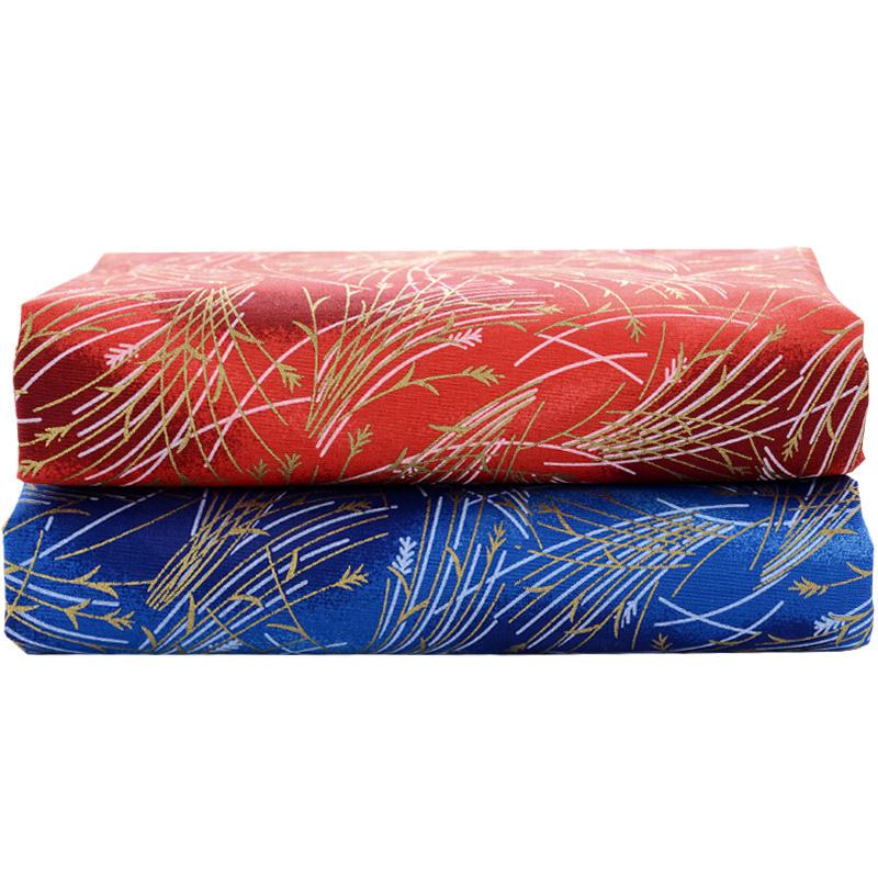Japanese Style Fabric Printed Pure Cotton By The Meter for Kimono Cheongsam Doll Clothes Hanfu DIY Seiwng Cloth Bronzing Cat Red