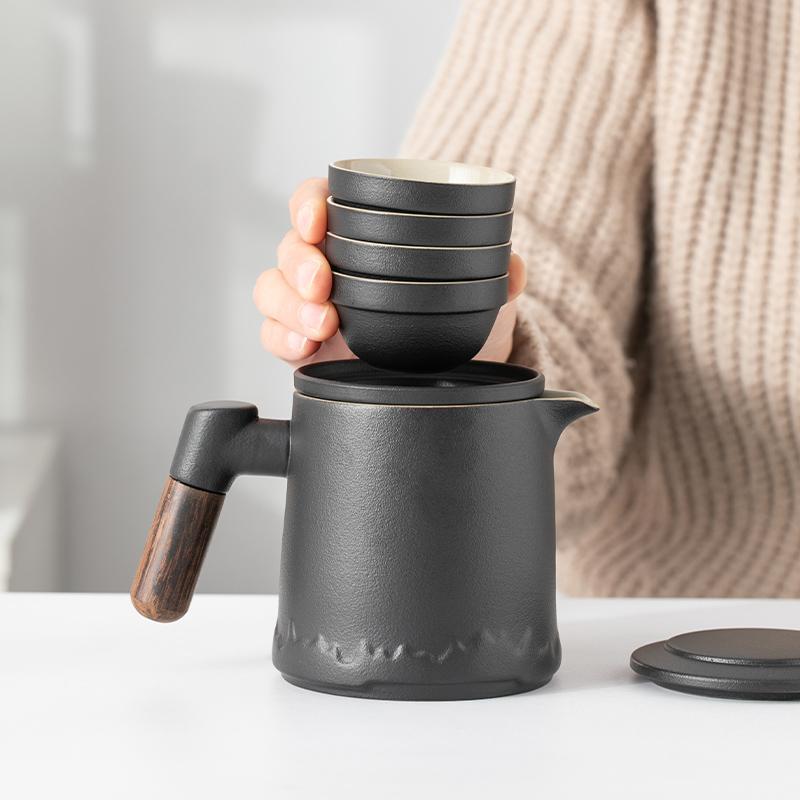 Portable Travel Tea Set Outdoor Portable Kung Fu Brewing Teapot Teacup Small Set Easy Camping Business Trip