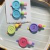 2pcs Cute Button hairclips For Baby Girls  Candy Color Ball Hair Clip Kids Kawaii Hairpins Children Barrettes Bobby Pins Gift