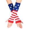 Gestreeepte Vingerloze Armwarmers, Gebreide Armhoezen met Duimgat voor Cosplay & Feest