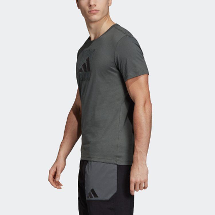 Adidas T Shirts Men's Ivy Green Crew Neck Moderate Straight Fit DV3059