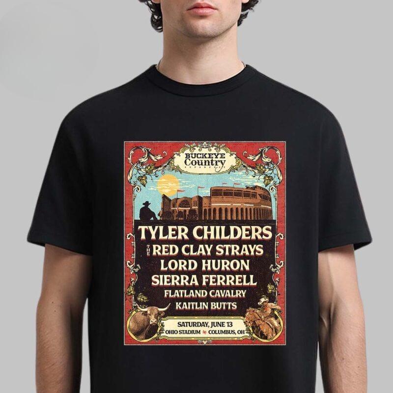 Best Buckeye Country Superfest 2026 Rodeo Girl Cowboy with Lineup Merch Two Sided T-Shirt High-end Luxury Top Y2k