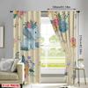 2pcs Blooming Floral Elephant Curtains   Room Darkening    Nursery Decor   Rod Pocket Curtains