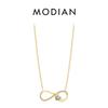 MODIAN 925 Silver Infinite Love Necklace Romantic Embrace Heart Pendant Link Chain For Women Anniversary Jewelry Gifts