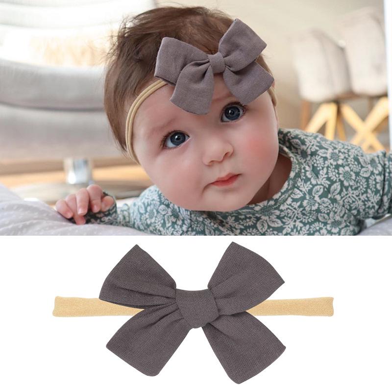 Baby-Stirnband-Set aus Nylon und Baumwolle: Stirnbänder mit Schleife und Leinen in Geschenkbox.