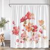 Flower Shower Curtain Colorful Flowers Red Orange Yellow Blue Purple Pink Nordic Classical Bathroom Decor Polyester Bath Curta