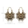 Antique Tribal Gypsy Dangle Ear stud Floral Earring Hollow Out Mandala Flower Pendant