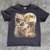 Three Dragons Howling Moon T-Shirt, Blue Eyed Dragon Fantasy Art Tee