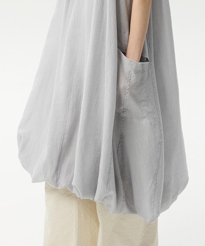 Mid And Row Balloon Sleeveless Dress(Grey)