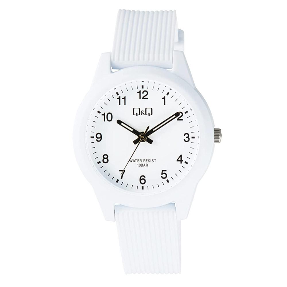 CITIZEN Analog Japanese 10 ATM Water Urethane Watch, Movement, Resistant, Strap, White, Unisex, V01A-018VK/6271