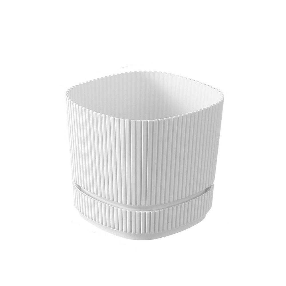 Plastic Self Watering Flower Pot Drainage Hole Desktop Vase Self Watering Planter Indoor Plants
