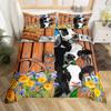 Cows Duvet Cover Set Full Size Milk Cow Print Comforter Cover Farm Animal Theme Bedding Set Room DecorCheckered Quilt Cover