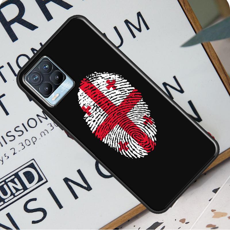 Georgia Flag Back Case For Realme 8i 8 Pro GT Neo 2 Master C15 C21 Coque For OnePlus 8T 9R Nord2 9 Pro