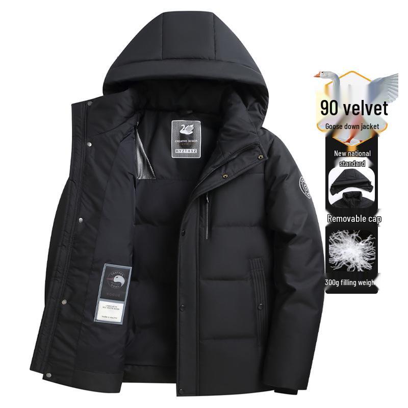 2024 Winter Men's Ultra-Warm Thick Down Jacket for Seniors - Short Style, Cold-Resistant Outerwear