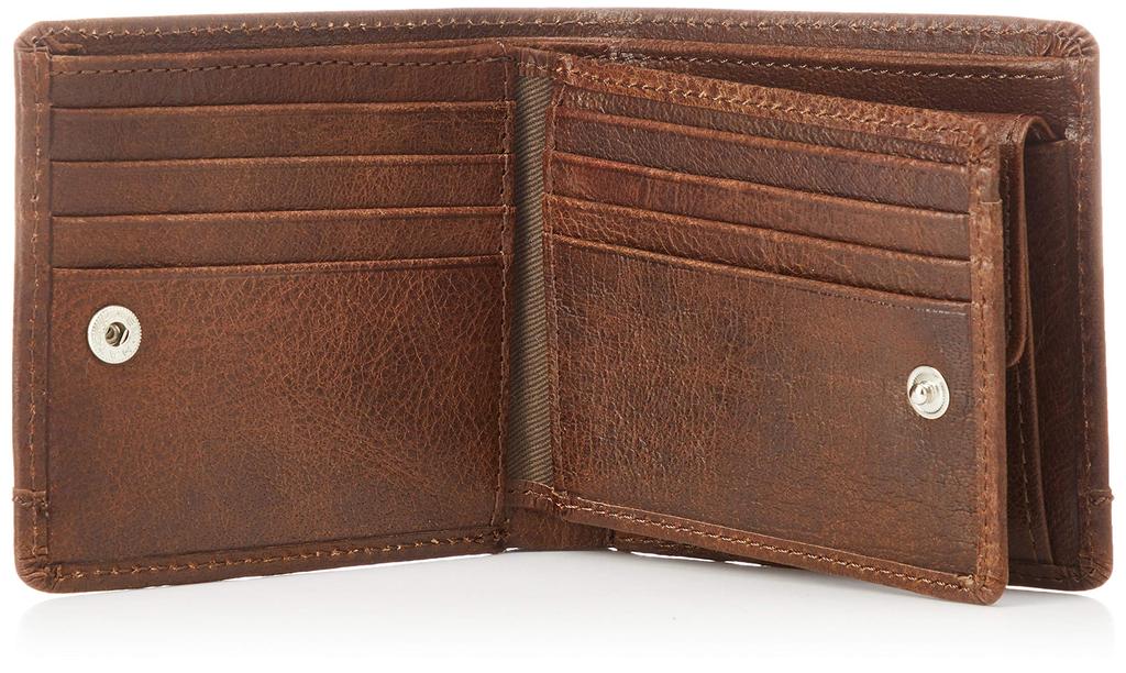 Lee Premium Weiches Rindsleder Echtes Geldscheinfach mit Innerem Braunem Bifold-Portemonnaie, Leder, Leder, Fach, Klappe,