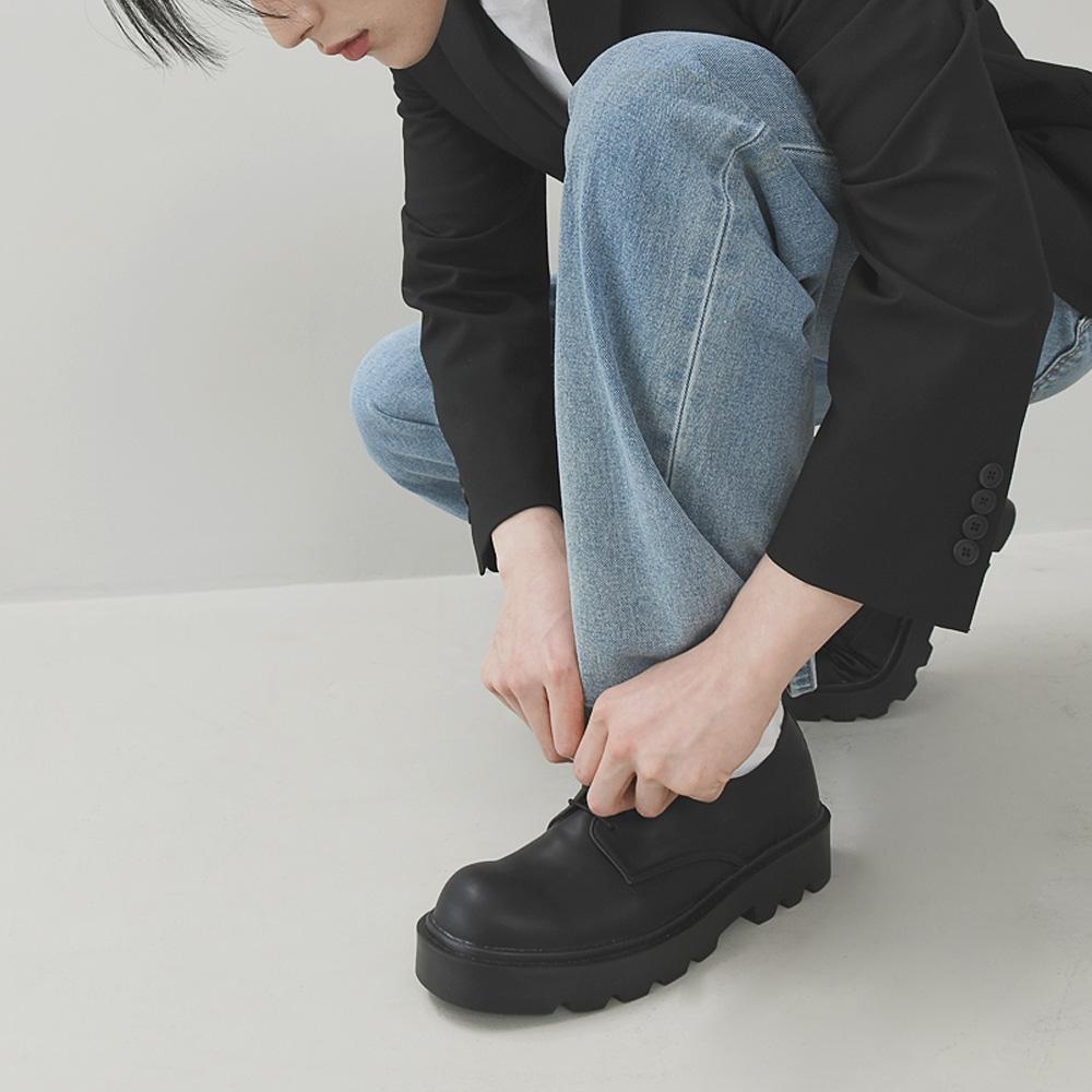 [Steps] Draco Round Toe Balloon Derby Shoes Black Carbon Black [ST318] [Shipped from Korea] 100% Authentic