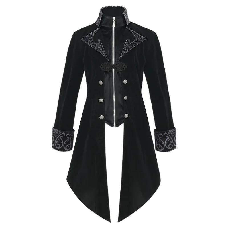 Steampunk Damen Herren Mittelalter Kleid Kostüm Stehkragen Frack Gotisch Vampir Cosplay Jacke Mäntel S-5XL