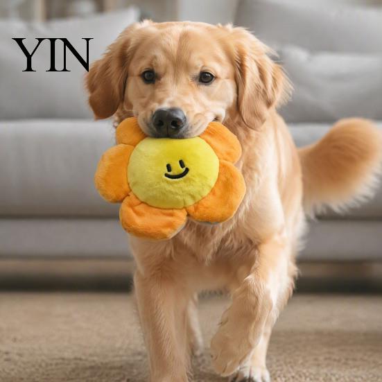 Durable Pet Toys for Fetch Crinkle Flower Dog Toy, Squeaky Spiky Ball Inside, Plush Puppy Paper Chew Interactive Toy Small And Medium Dogs Stuffed