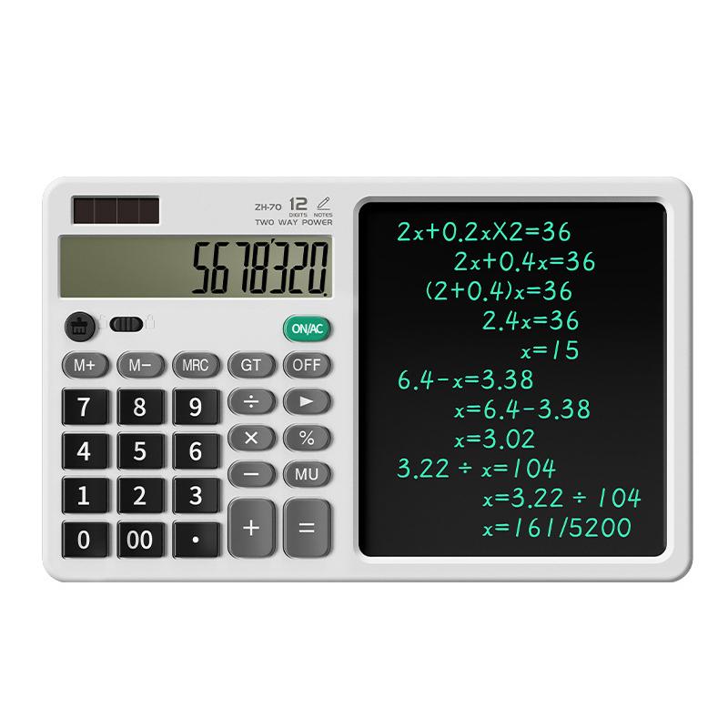 Scientific Calculator With Writing Drawing Tablet Portable 12Digit Lcd Large Display Calculator For Math Study Office Draft Memo