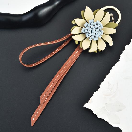 Bag Pendant Imitation Sunflower Leather Crossbody Bag Shape Hand-Cut Pendant Bags Keys