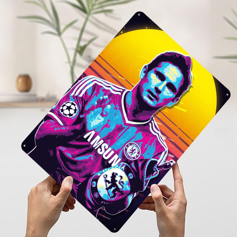 Frank Lampard Chelsea Tinplate Poster Customized Wall Art Vintage Metal Signs Retro Tin Plaque for Office Decor Room Accessories