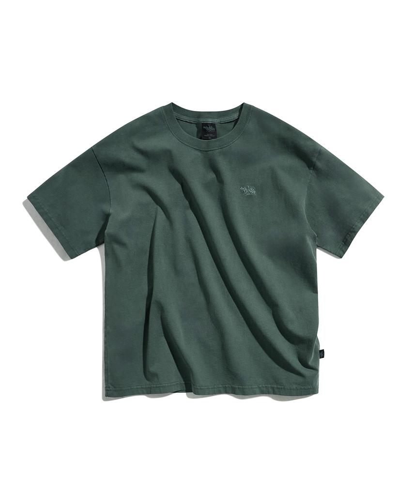 Peullukeu Slam Logo Pigment Short Sleeve T-Shirt Blue Green Fst749