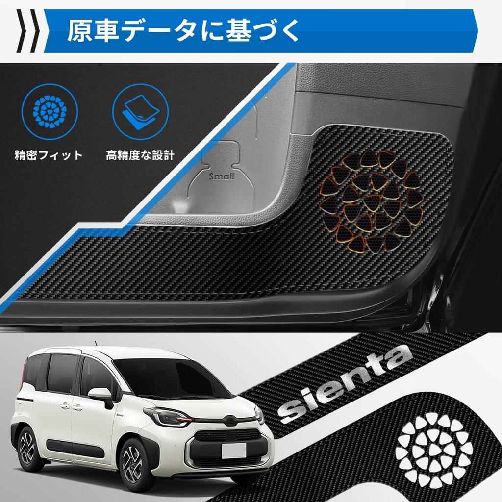 GOODGOODCAR Compatible with the New Sienta from August 2022 Through August 2025 Carbon Fiber Pattern Interior Protector for Toyota Scratch Stain and