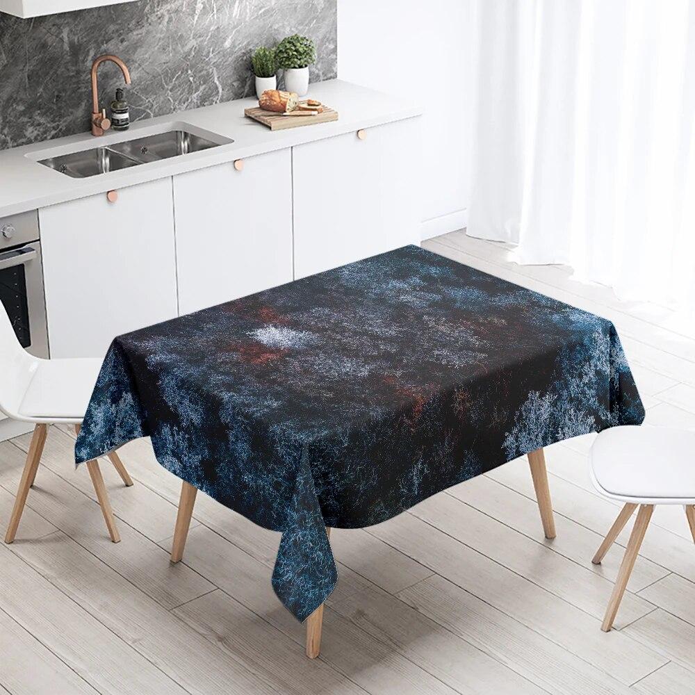 Snowflake Ice Tablecloth Wedding Party Restaurant Banquet Decoration Waterproof Rectangular  Home Table