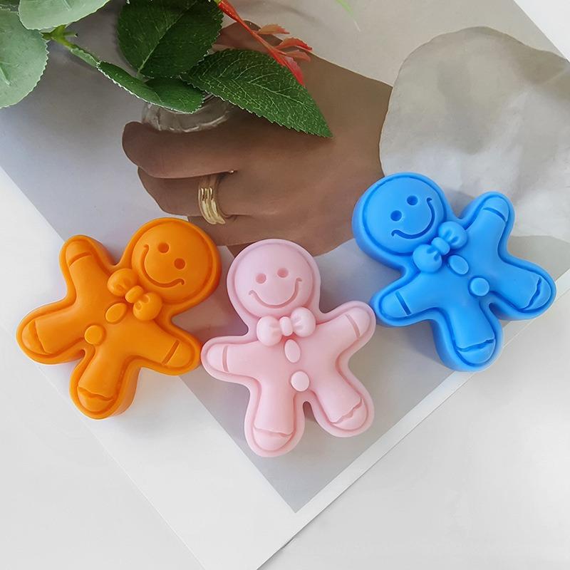 Christmas Gingerbread Man Candle Mold, Suitable for Christmas, DIY Handmade, Soap, Resin, Cement Silicone Molds, Holiday Gifts