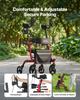 Rollator Walker with Seat for Seniors, Foldable Rolling Walker, Lightweight Aluminum Mobility Walking Aid with PVC Solid Wheels, Adjustable Handle,