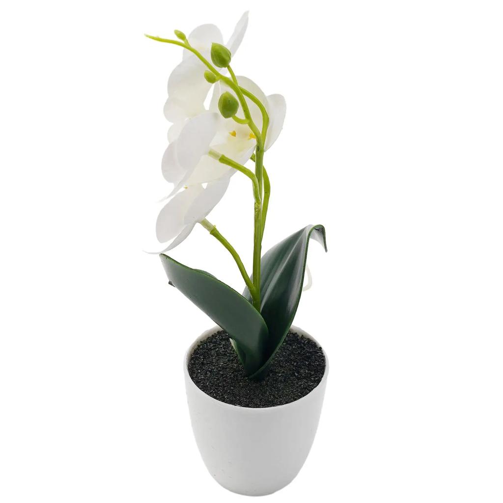 Orchidee w doniczkach Sztuczna orchidea Pomarańczowo-czerwona Różowa Plus Biała Róża Biała Biała Plus Róża Ogród Biuro Restauracja Walentynki