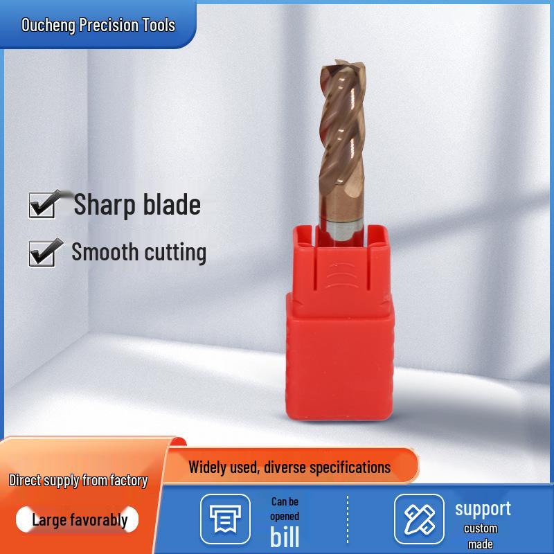 55-Degree Carbide Bull Nose End Mill with Wear-Resistant Coating for CNC Routers