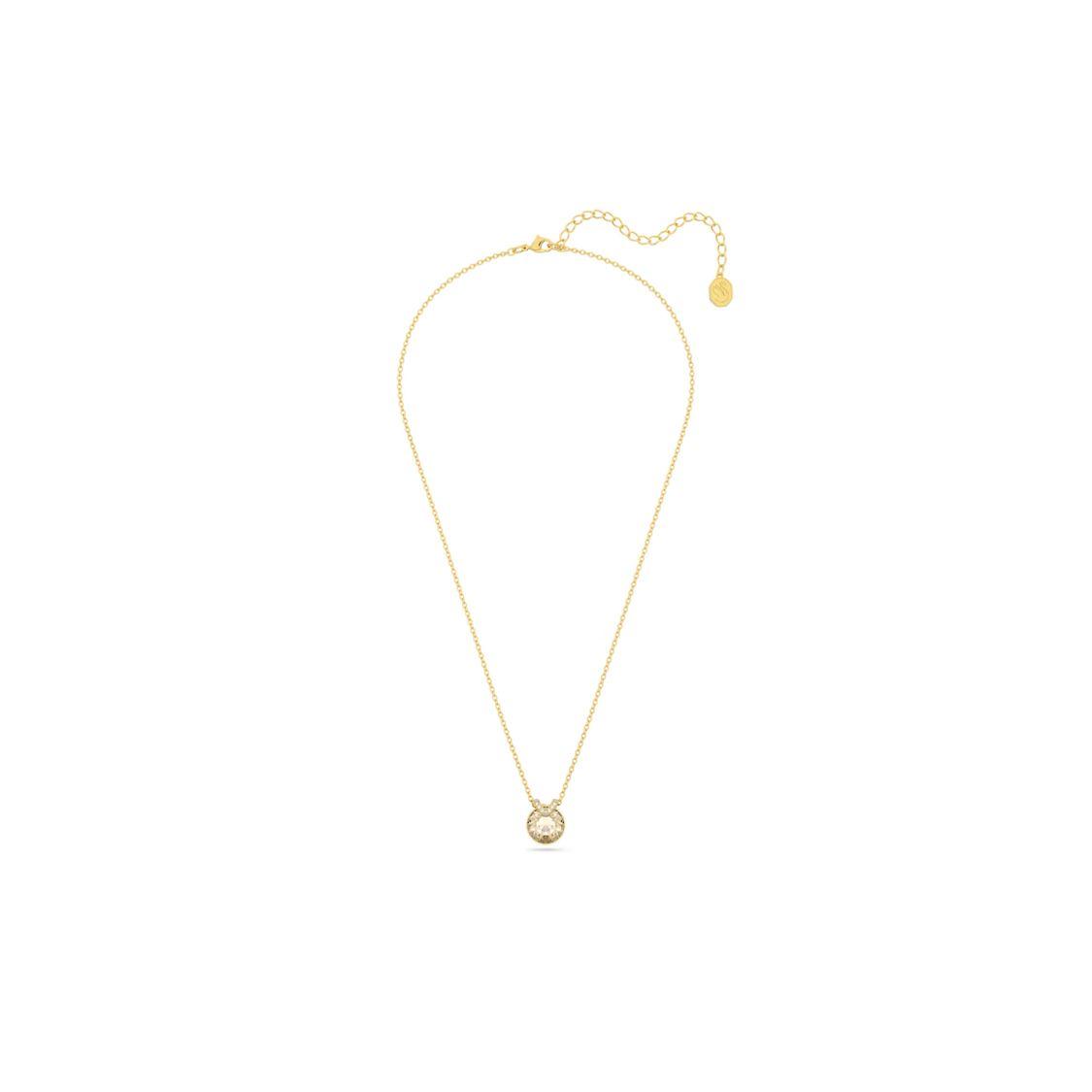 

Swarovski Bella V Pendant Round Cut Gold Tone Necklace Women necklace 5662091 Box (Random Color)
