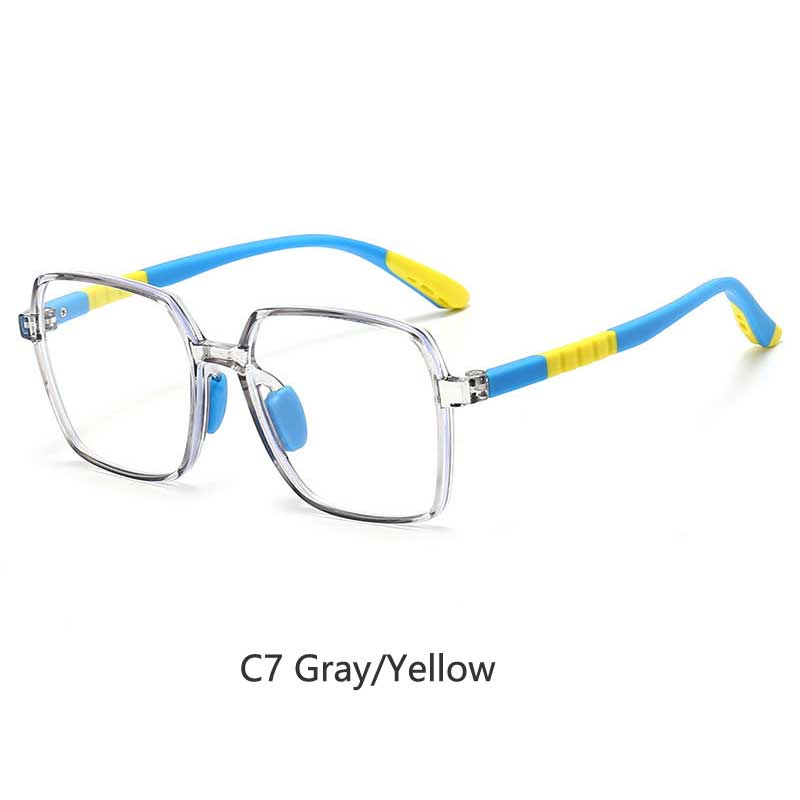 

Ultra Light Silicone TR Children Prescription Eyeglasses Blue Light Kids Glasses Big Square Boys Girls Myopic Hyperopic Glasses