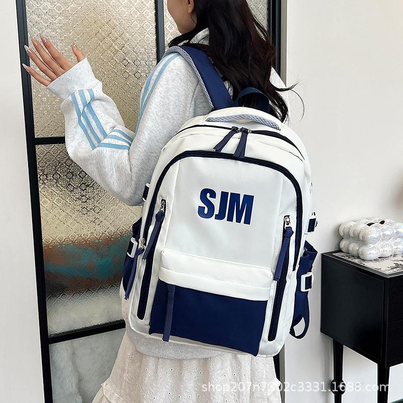Schoolbag American retro primary school students ins backpack large capacity high school junior high school students spine bag computer backpack,