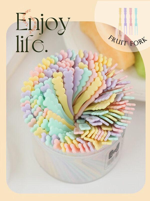 ZISIZ Disposable Food-Grade Plastic Fruit Forks