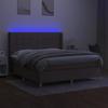 Maison Exclusive - Sommier à lattes de lit matelas et LED Taupe 180x200 cm Tissu
