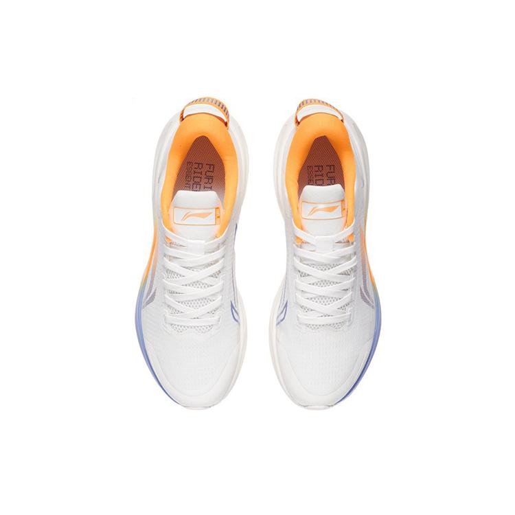 New LINING Furious Rider 6.0 Essential Running Shoes Men Low Top Mist White/Fluorescent Mango Orange ARZS003-1