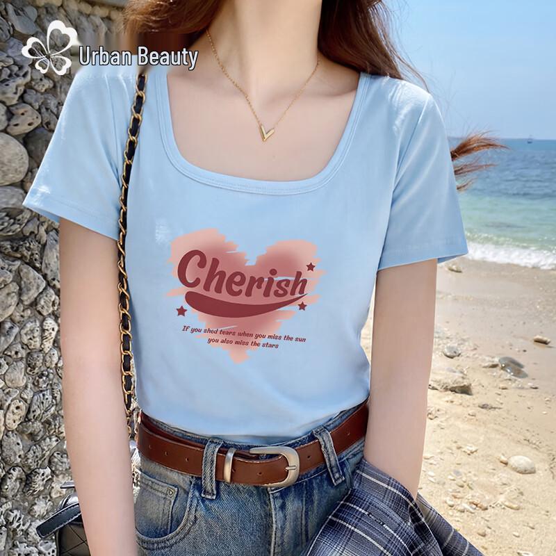 

Women s Summer Square Neck T-Shirt M