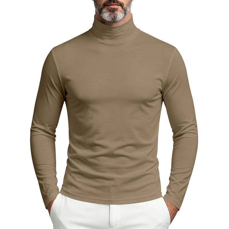 Men S Autumn Winter Slim Fit Half Mock Neck Long Sleeve T Shirt