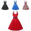 Elegante Vestito da Festa a Pois Vintage Anni '50 stile Halter di Audrey Hepburn