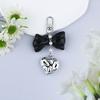 Chic Ripple Heart Bow Keychain Accessory Heart Wave Bowknot Keychain Pendant Elegant Keyrings for Daily and Party Use