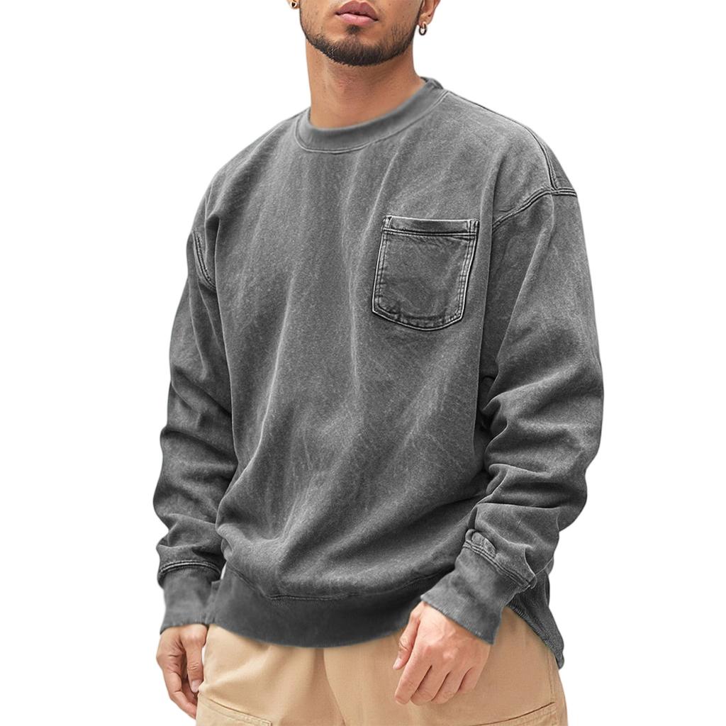 Men's  Trend  Loose  Round Neck  Hoodie  Long Sleeves  Leisure