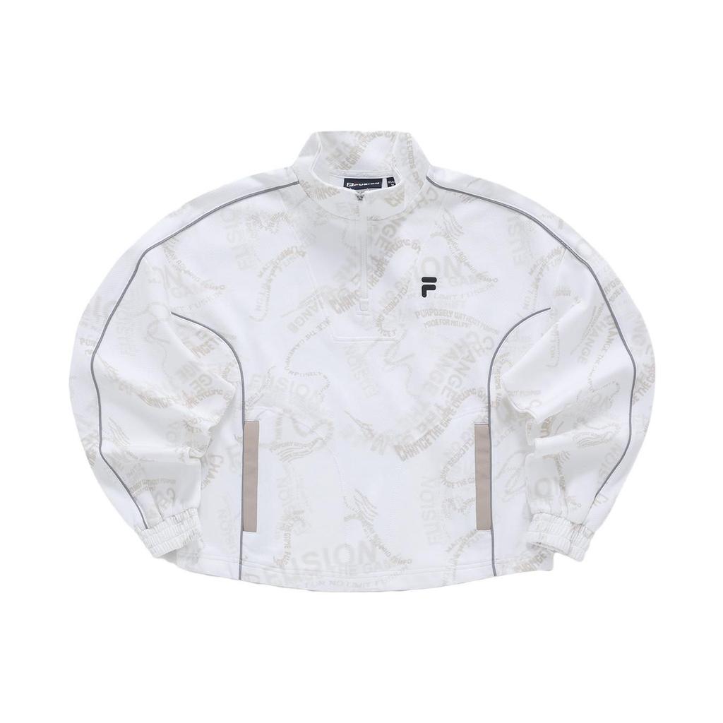 Fila Fusion Letter Print Loose Sports Hoodie Women Hoodies White T11W341203F-WT