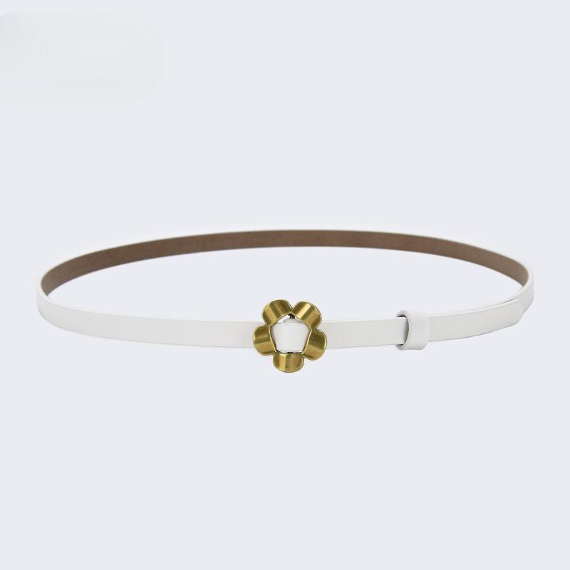 Fashionable and Versatile Decorative Sunflower Thin Belt for Women Ins Style Belt with Dress Waist Slimming and Trendy