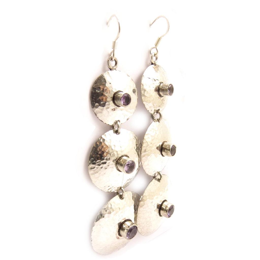 Les Trésors De Lily [C9509] - Silver BO 'Gladys' Amethyst